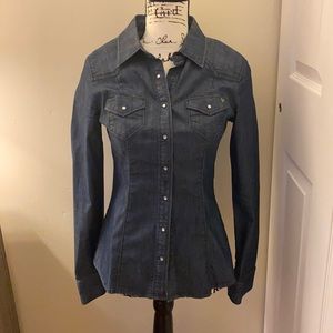 Vintage Guess fitted denim button shirt